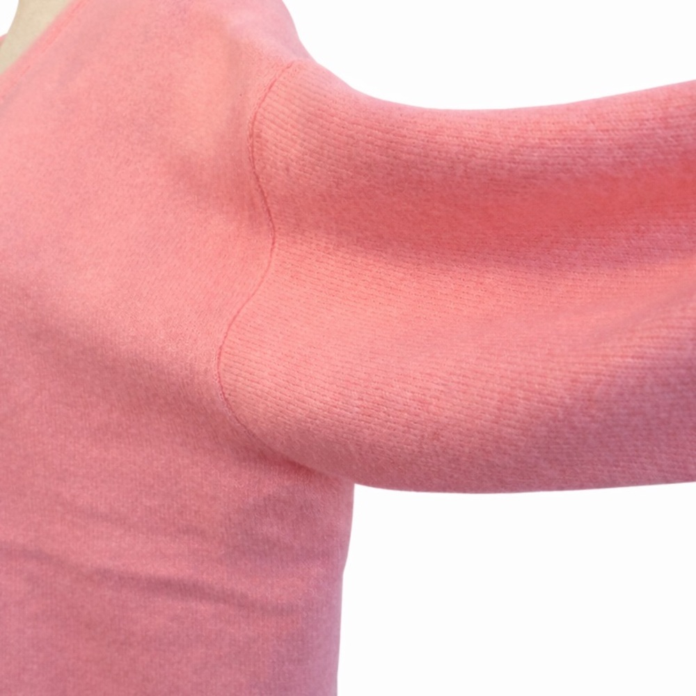 CeCe • Valentine Pink Sweater or Reversible Cardigan with Rhinestone Buttons - Picture 7 of 11